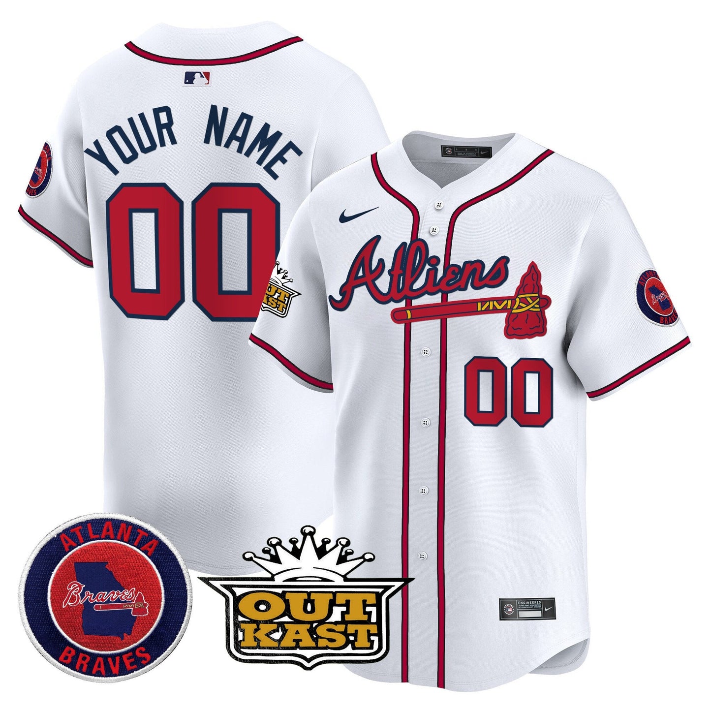 Atlanta Braves Atliens Vapor Premier Limited Custom Jersey - All Stitched