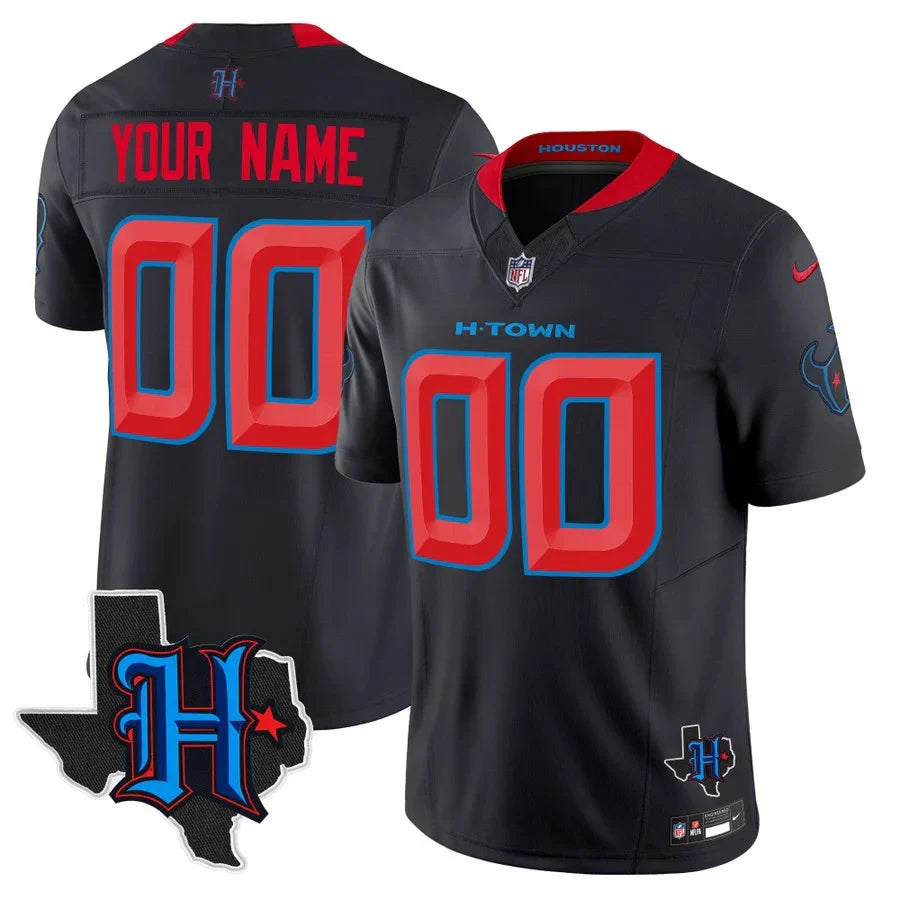 Houston Texans 2024 Texas Patch Vapor Limited Custom Jersey - All Stitched