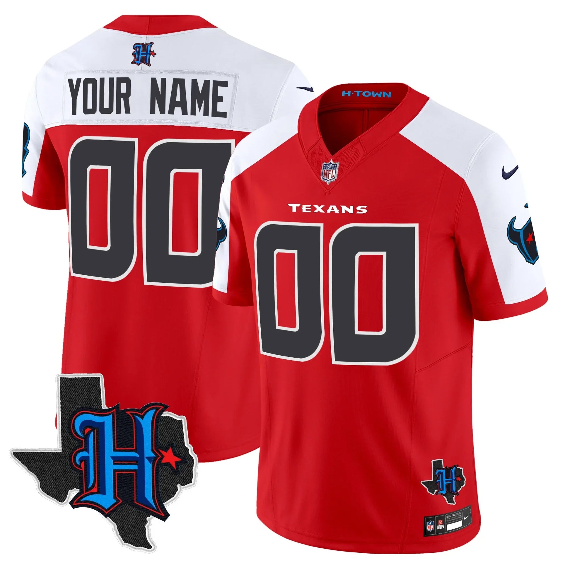 Houston Texans 2024 Texas Patch Vapor Limited Custom Jersey - All Stitched
