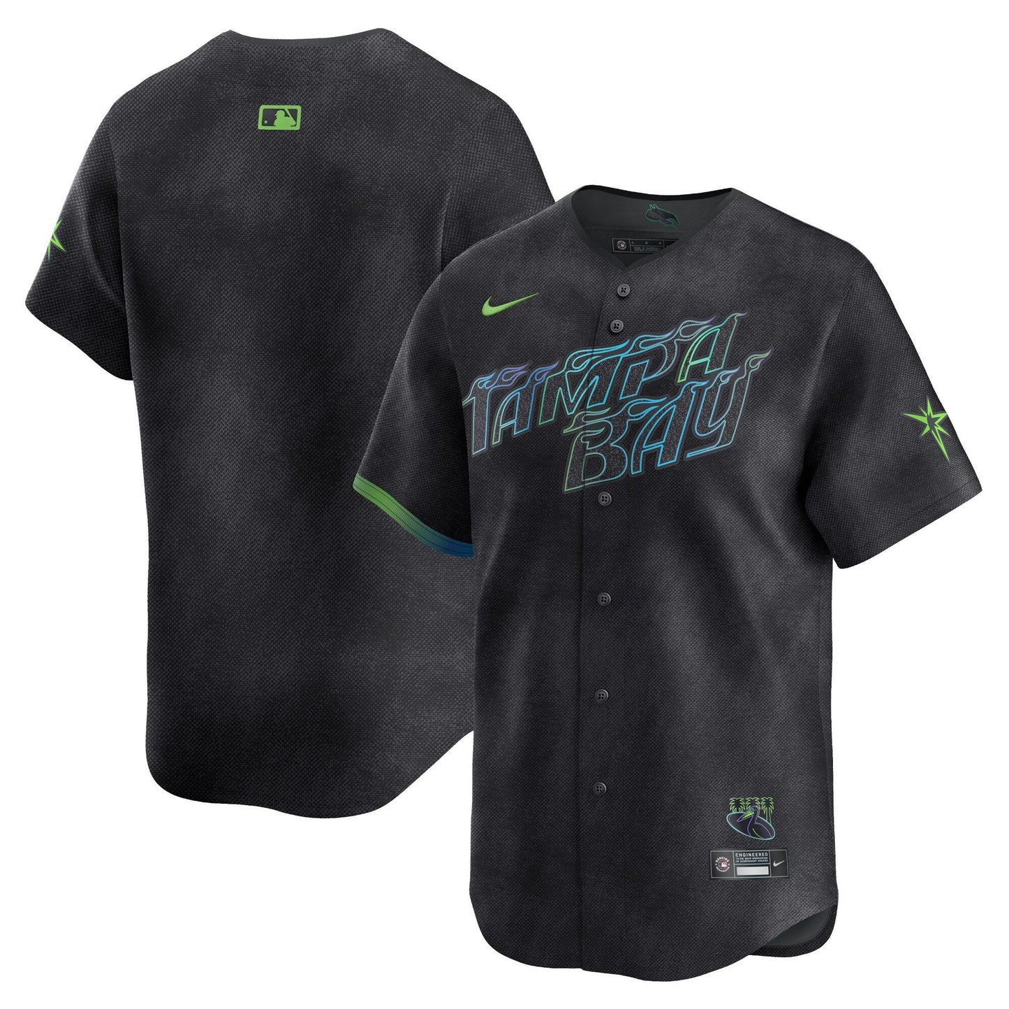 Rays 2024 City Connect Vapor Premier Limited Jersey - Charcoal - All Stitched
