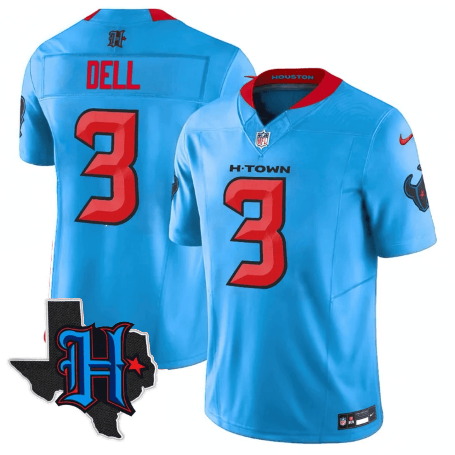 Men's Houston Texans 2024 Texas Patch Vapor Limited Jersey - All Stitched