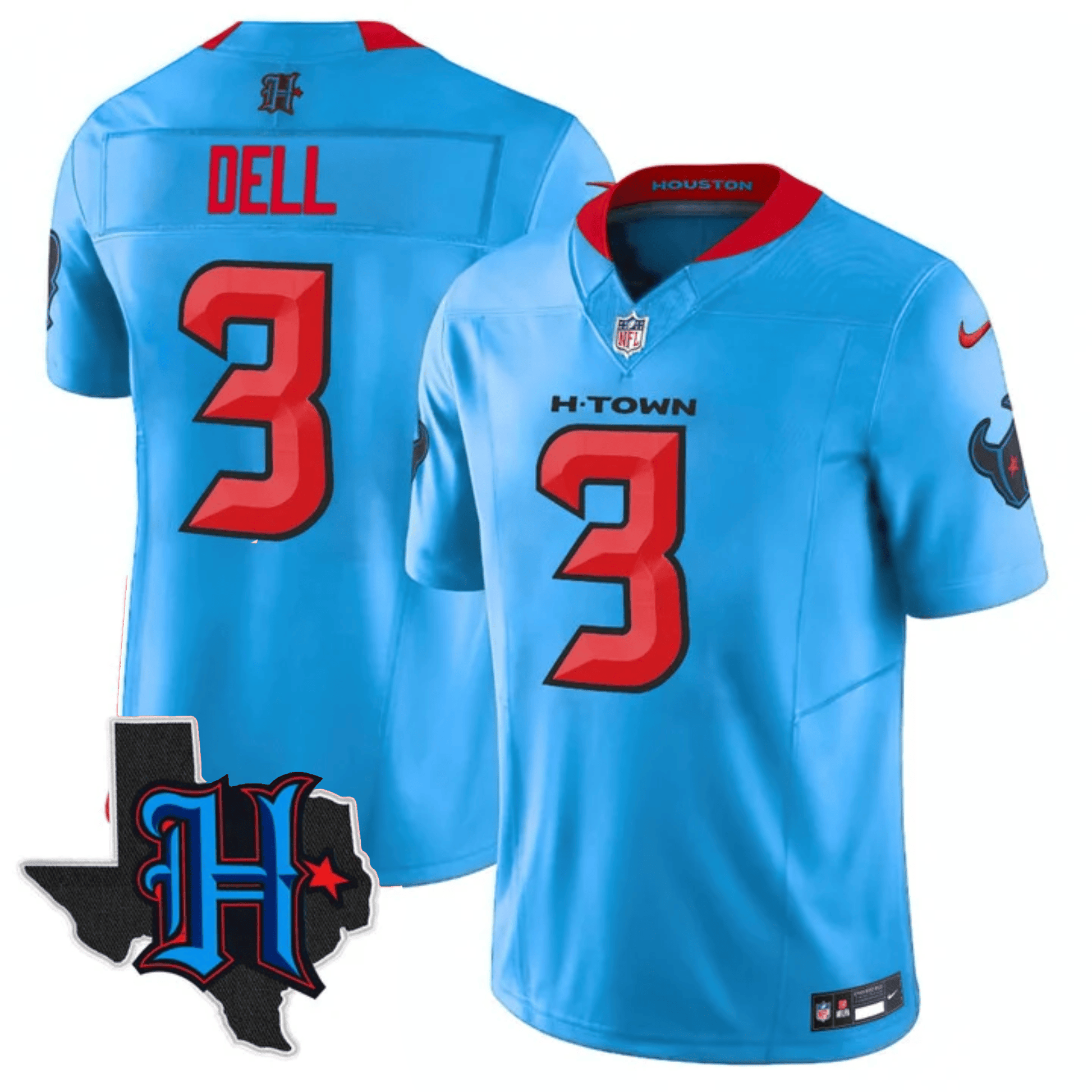 Men's Houston Texans 2024 Texas Patch Vapor Limited Jersey - All Stitched