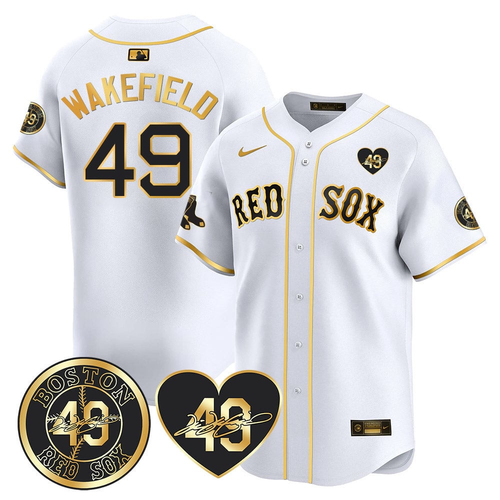 Red Sox Tim Wakefield Memorial Patch Vaper Premier Limited Jersey - All Stitched- All Stitched