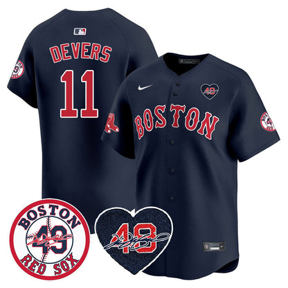 Red Sox Tim Wakefield Memorial Patch Vaper Premier Limited Jersey - All Stitched- All Stitched