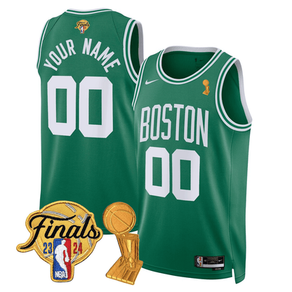 Custom Celtics Jersey - 2024 Final + Trophy Patch