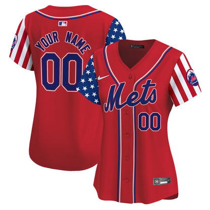 Mets 2024 Independence Day Vapor Premier Limited Custom Jersey - All Stitched