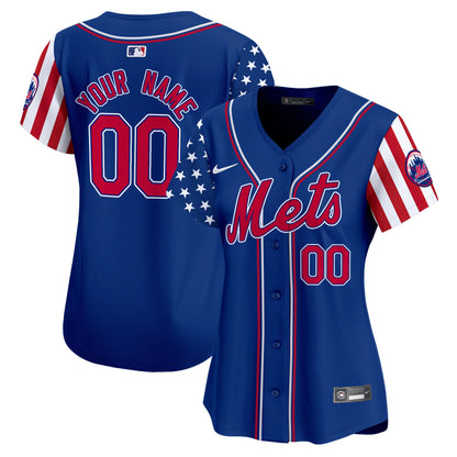 Mets 2024 Independence Day Vapor Premier Limited Custom Jersey - All Stitched