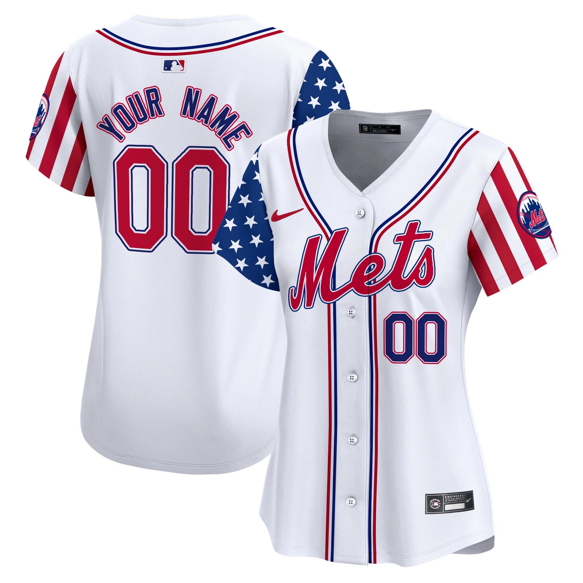 Mets 2024 Independence Day Vapor Premier Limited Custom Jersey - All Stitched