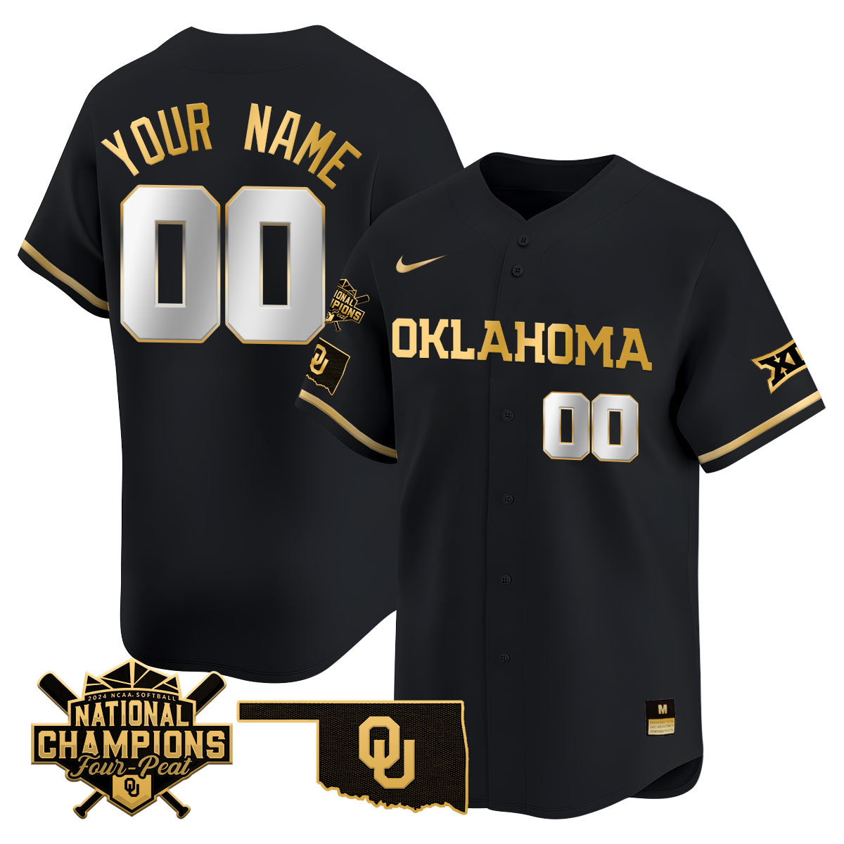 Custom Name Oklahoma Women's National Champions Vapor Limited Jersey 406VTHNJS001- All Stitched