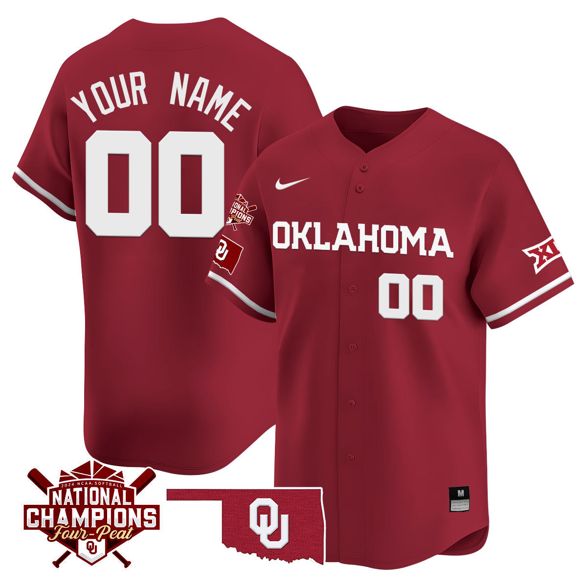 Custom Name Oklahoma Women's National Champions Vapor Limited Jersey 406VTHNJS001- All Stitched