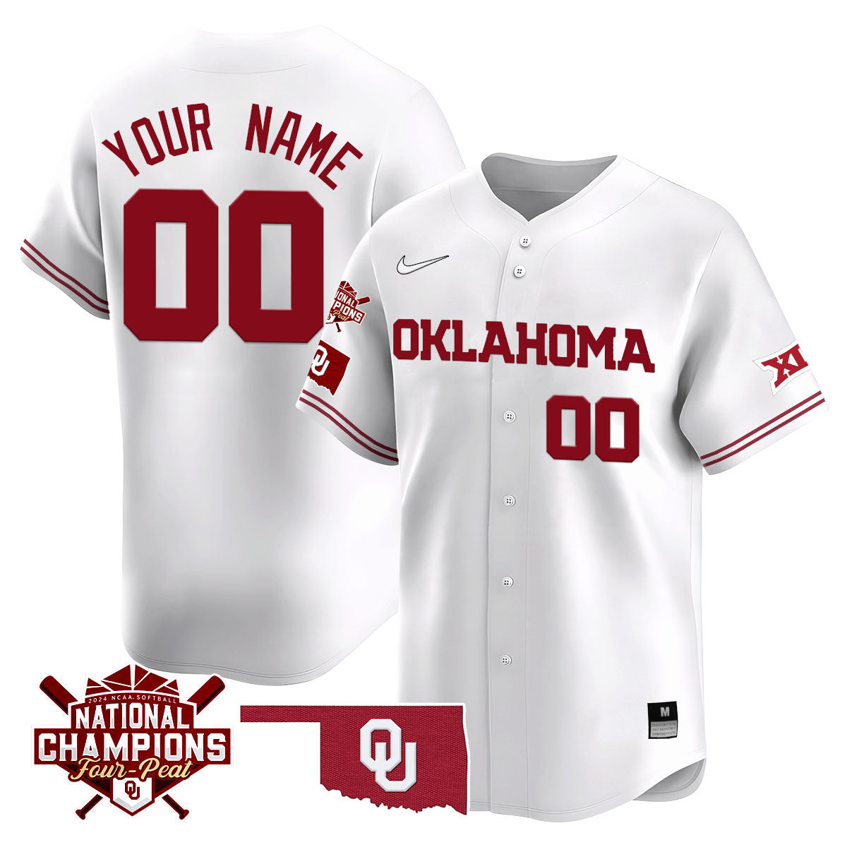 Custom Name Oklahoma Women's National Champions Vapor Limited Jersey 406VTHNJS001- All Stitched