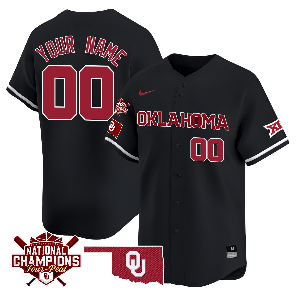 Custom Name Oklahoma Women's National Champions Vapor Limited Jersey 406VTHNJS001- All Stitched