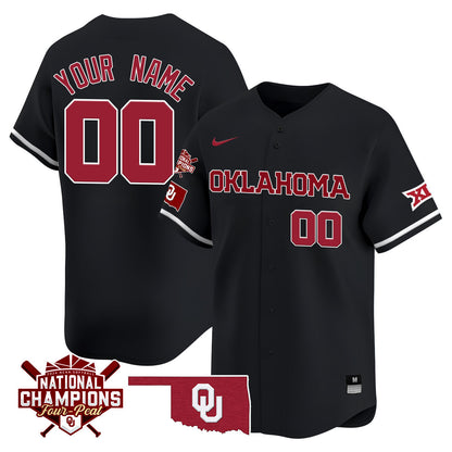 Custom Name Oklahoma Women's National Champions Vapor Limited Jersey 406VTHNJS001- All Stitched