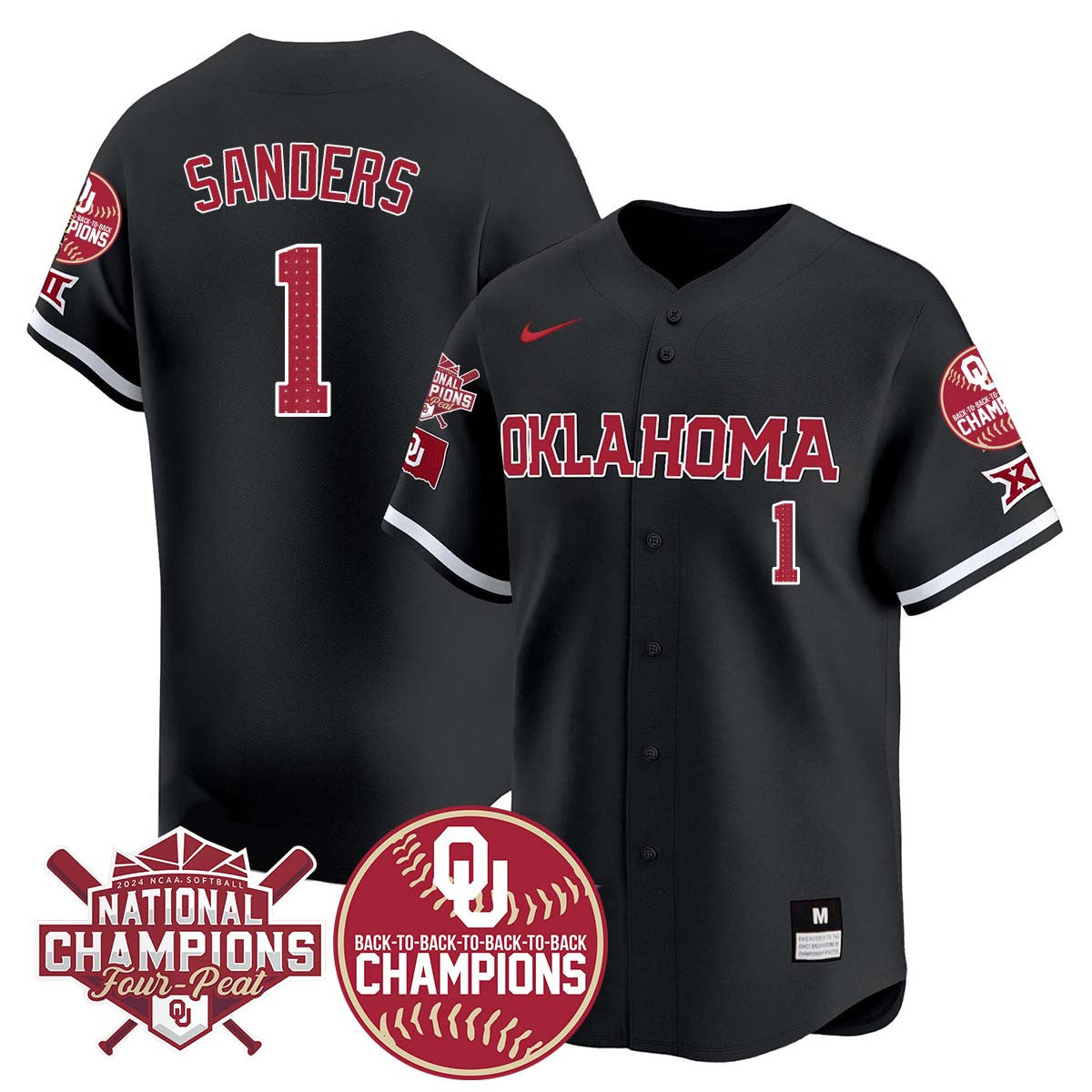 Oklahoma Women's Back To National Champions Jersey 406VTTLJS002 - All Stitched