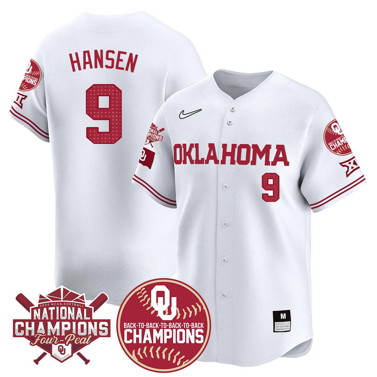 Oklahoma Women's Back To National Champions Jersey 406VTTLJS002 - All Stitched
