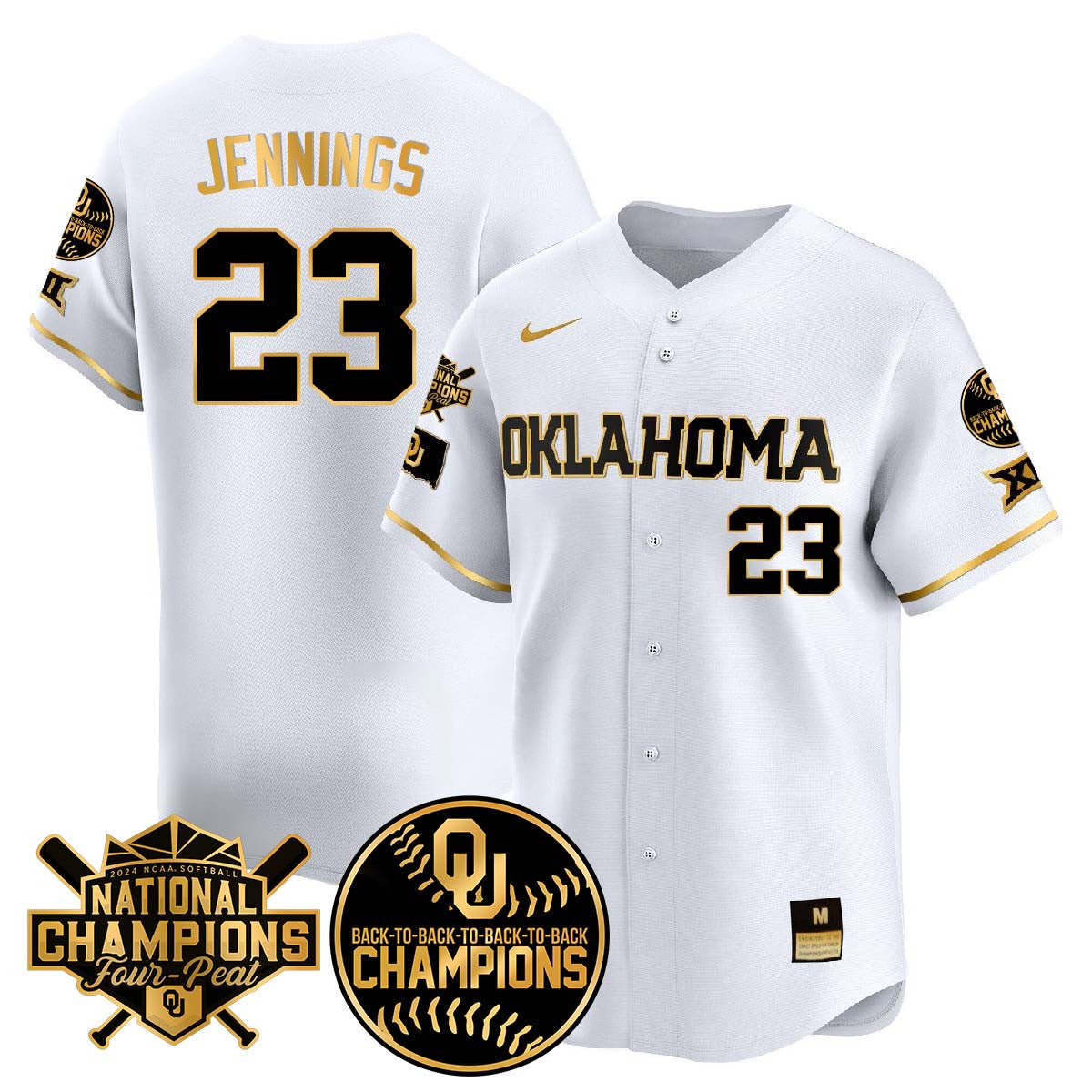 Oklahoma Women's Back To National Champions Jersey 406VTTLJS002 - All Stitched