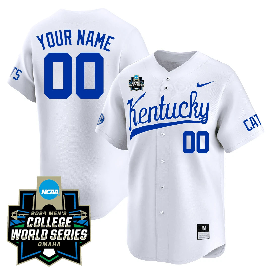 Custom Kentucky 23/24 Jersey - 2024 College World Series Patch - All Stitched