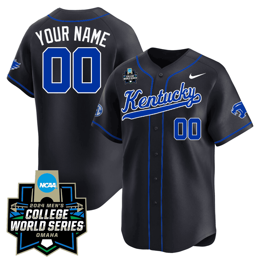 Custom Kentucky 23/24 Jersey - 2024 College World Series Patch - All Stitched