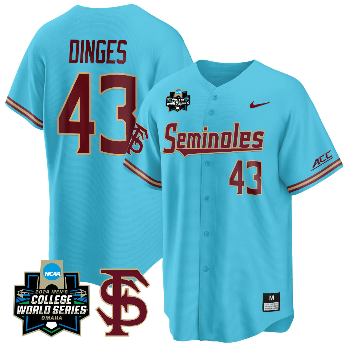 FSU 2024 College World Series Vapor Premier Limited Jersey V1 - All Stitched
