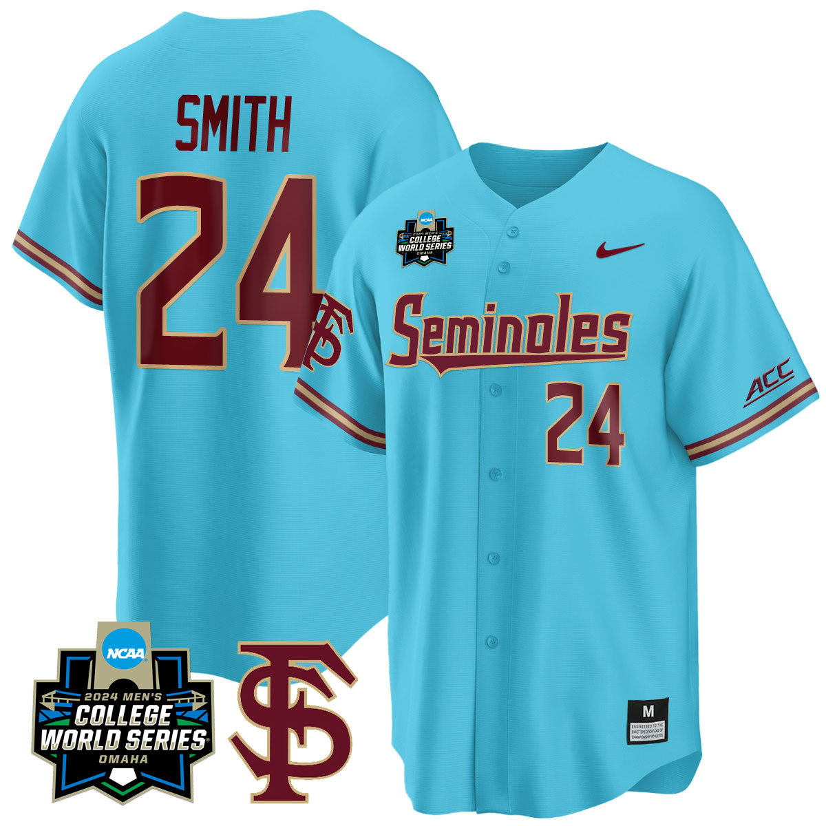 FSU 2024 College World Series Vapor Premier Limited Jersey V1 - All Stitched
