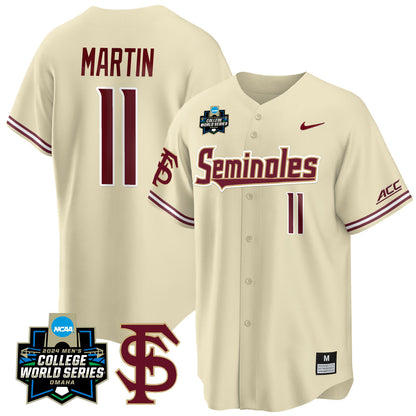 Men's Florida State Seminoles 2024 College World Series Vapor Premier Limited Jersey V1 - All Stitched
