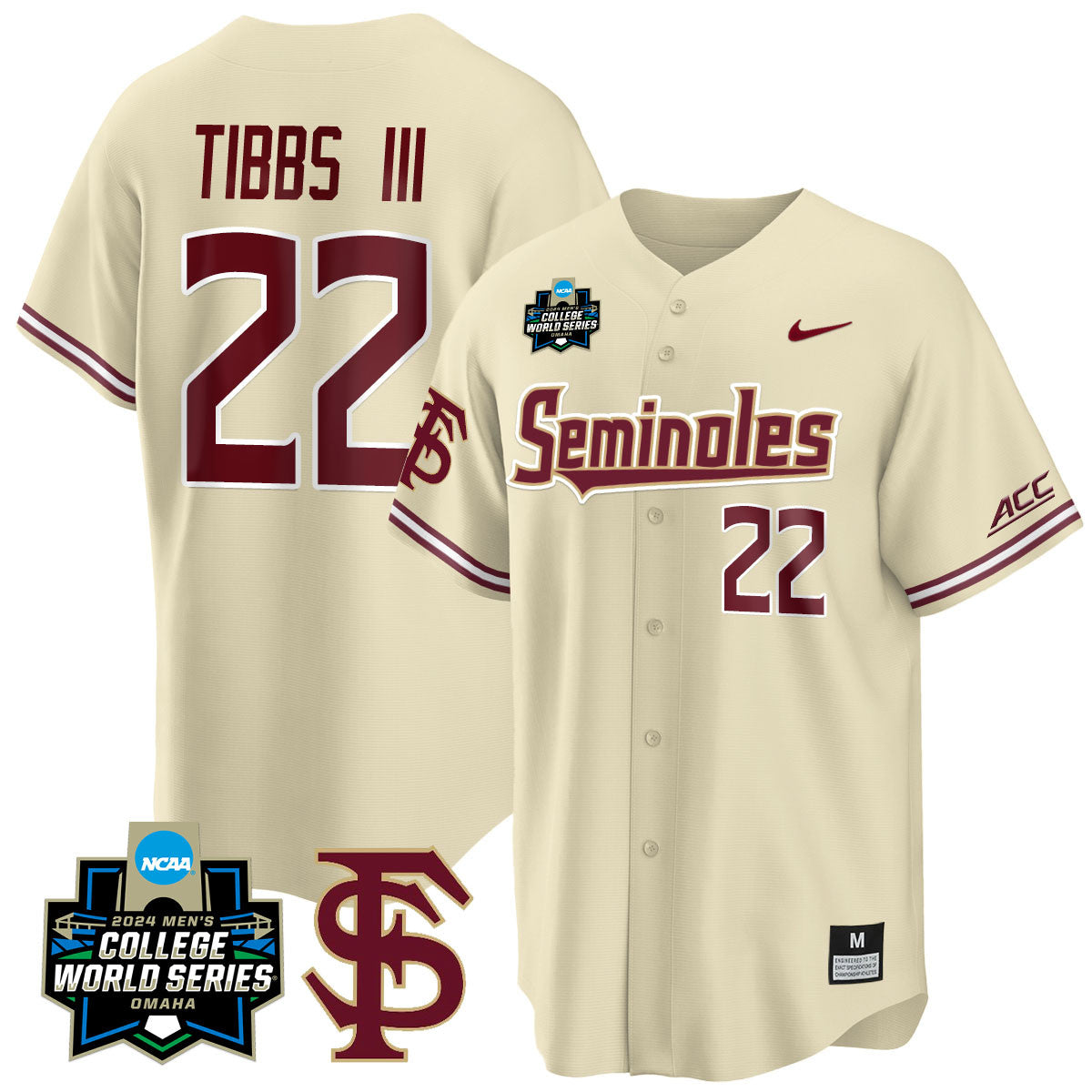FSU 2024 College World Series Vapor Premier Limited Jersey V1 - All Stitched