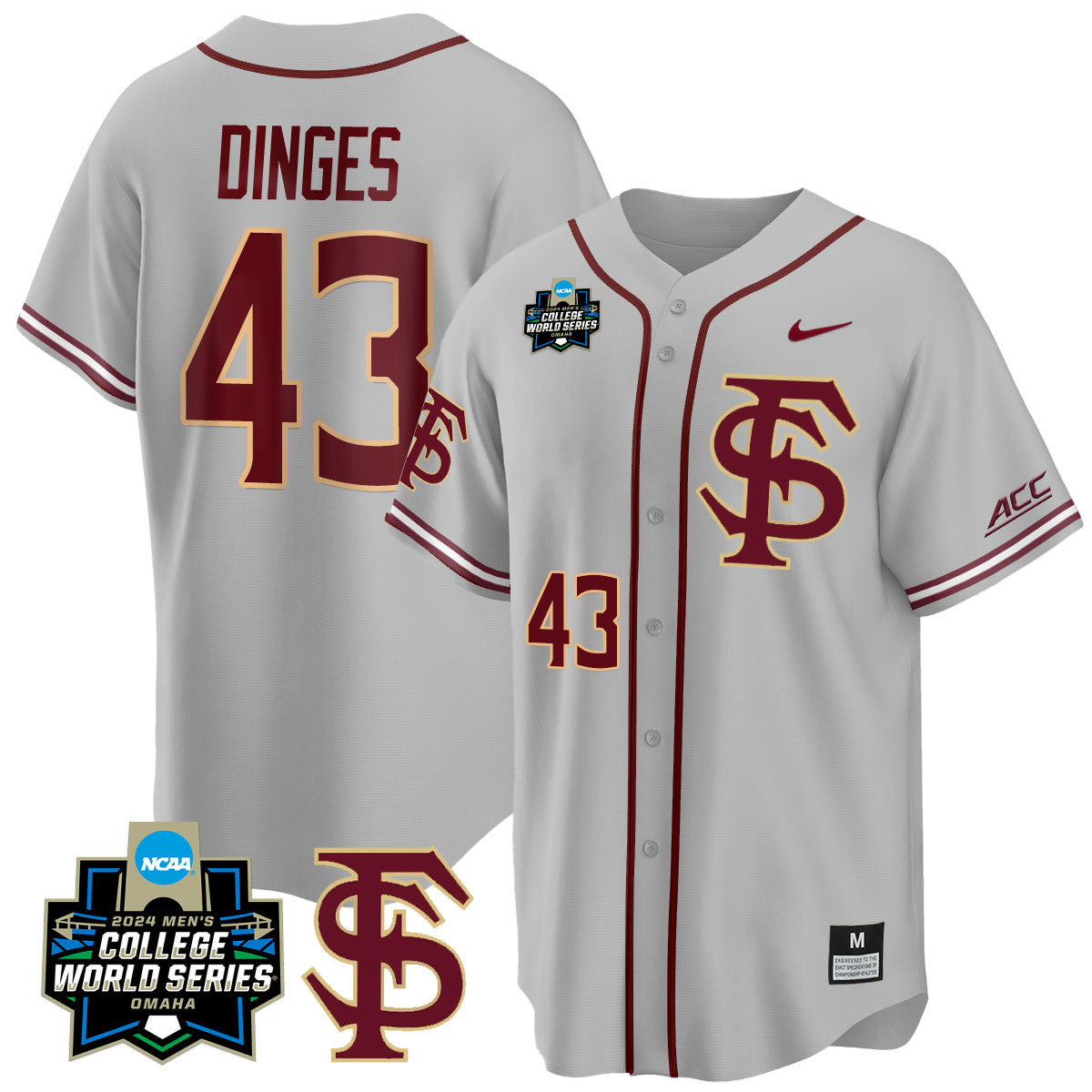 Men's Florida State Seminoles 2024 College World Series Vapor Premier Limited Jersey V1 - All Stitched