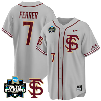Men's Florida State Seminoles 2024 College World Series Vapor Premier Limited Jersey V1 - All Stitched