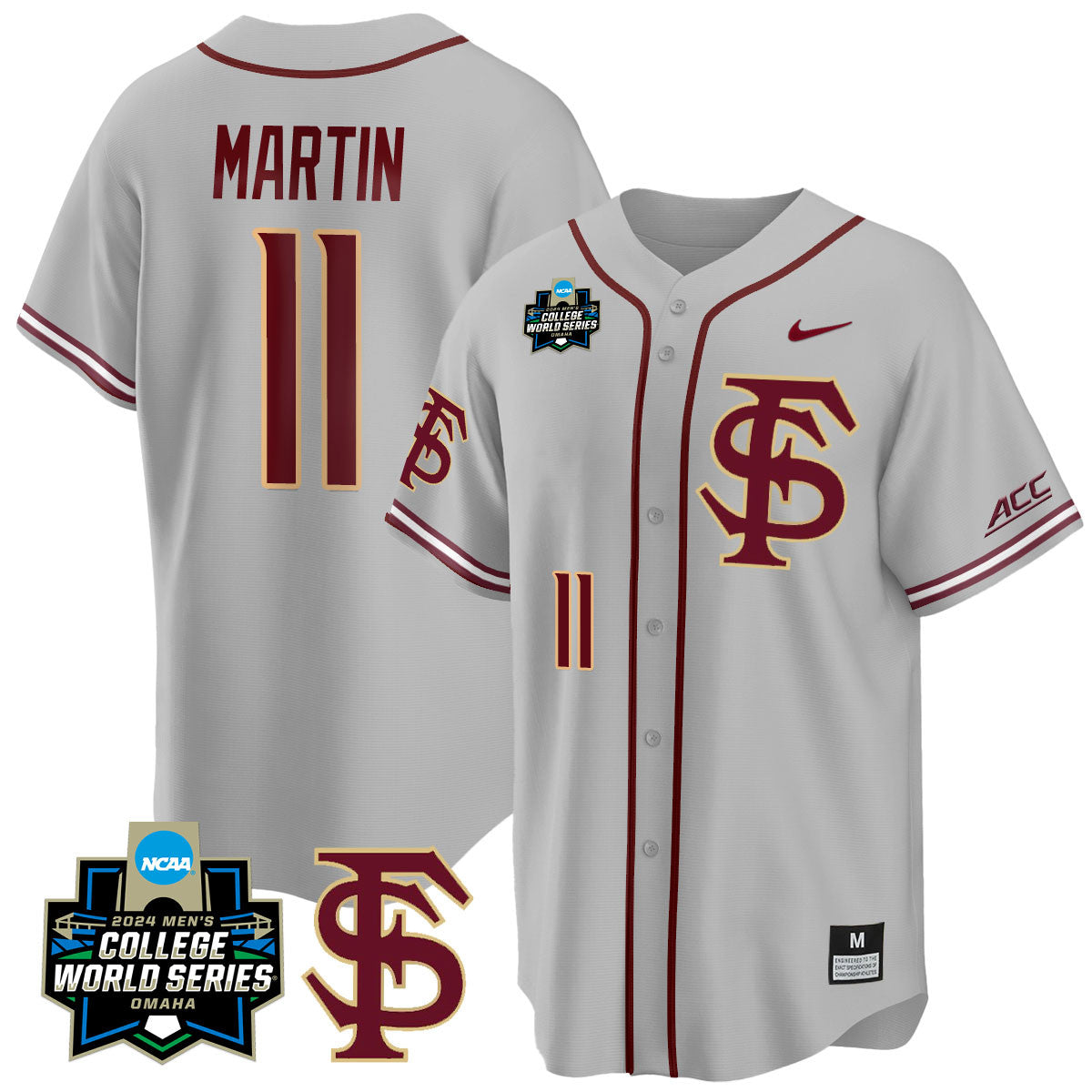 Men's Florida State Seminoles 2024 College World Series Vapor Premier Limited Jersey V1 - All Stitched