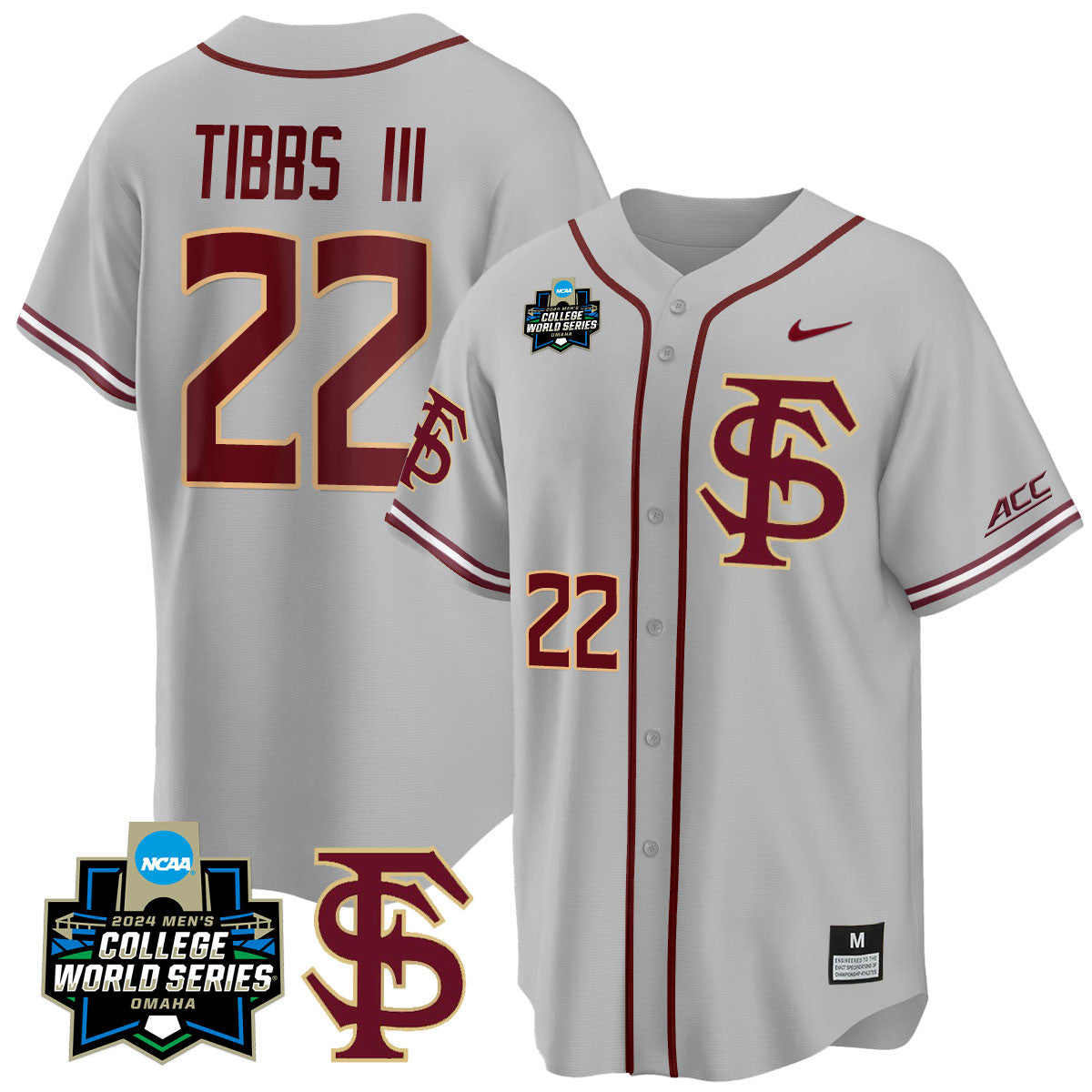 Men's Florida State Seminoles 2024 College World Series Vapor Premier Limited Jersey V1 - All Stitched