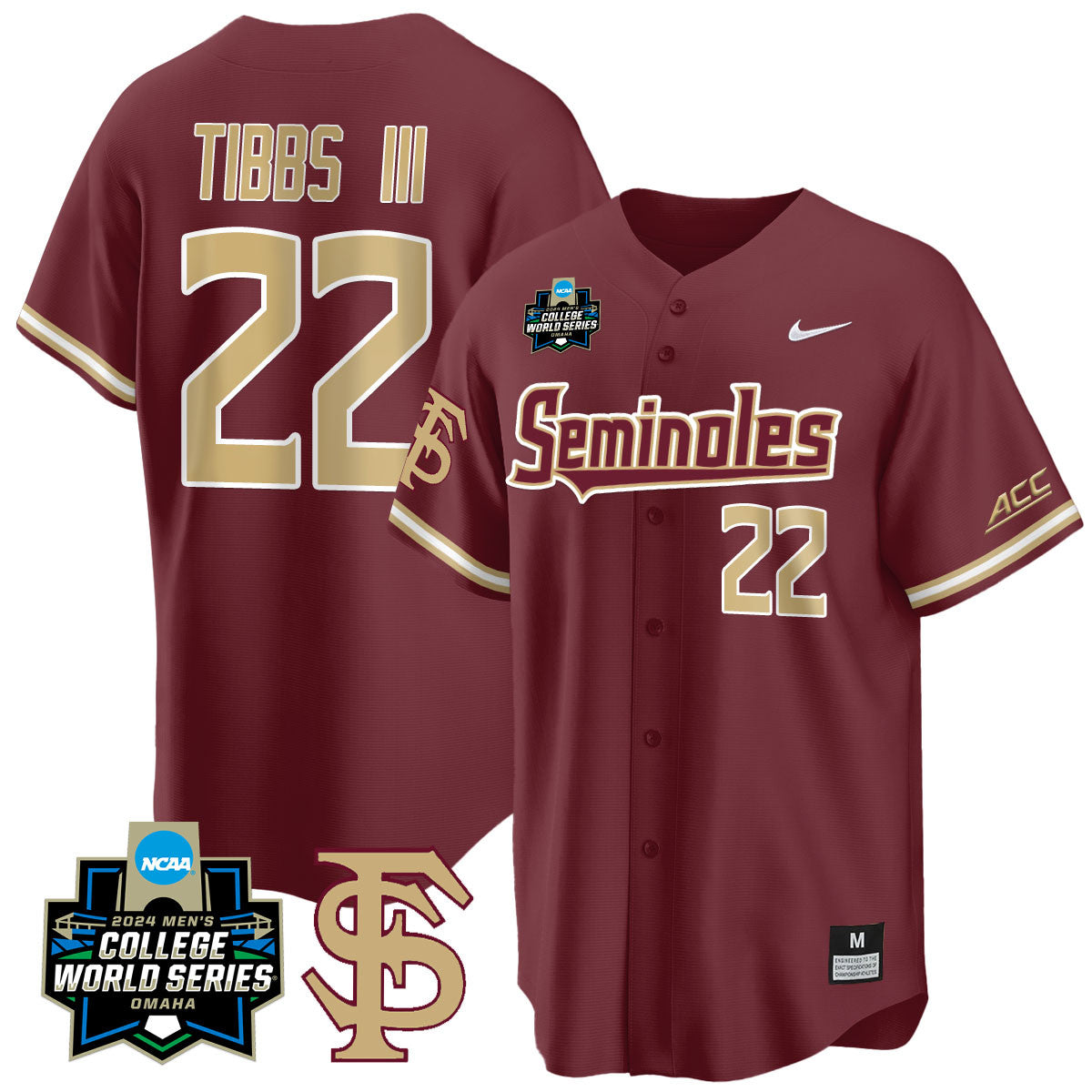 FSU 2024 College World Series Vapor Premier Limited Jersey V1 - All Stitched