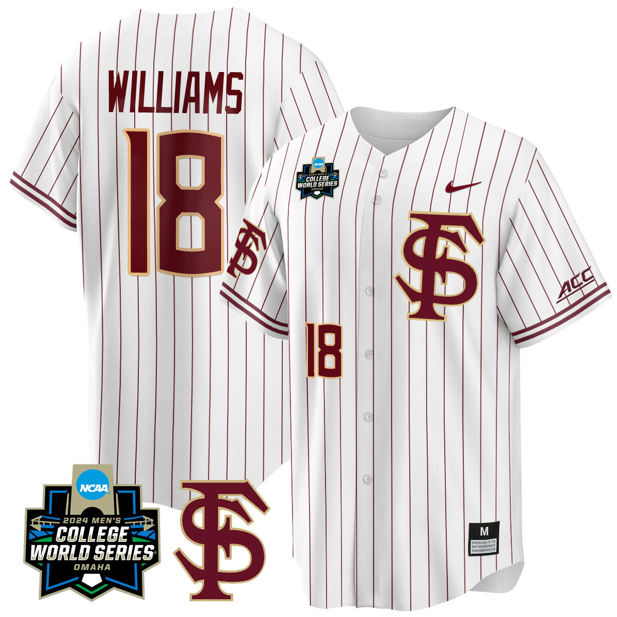 FSU 2024 College World Series Vapor Premier Limited Jersey V1 - All Stitched