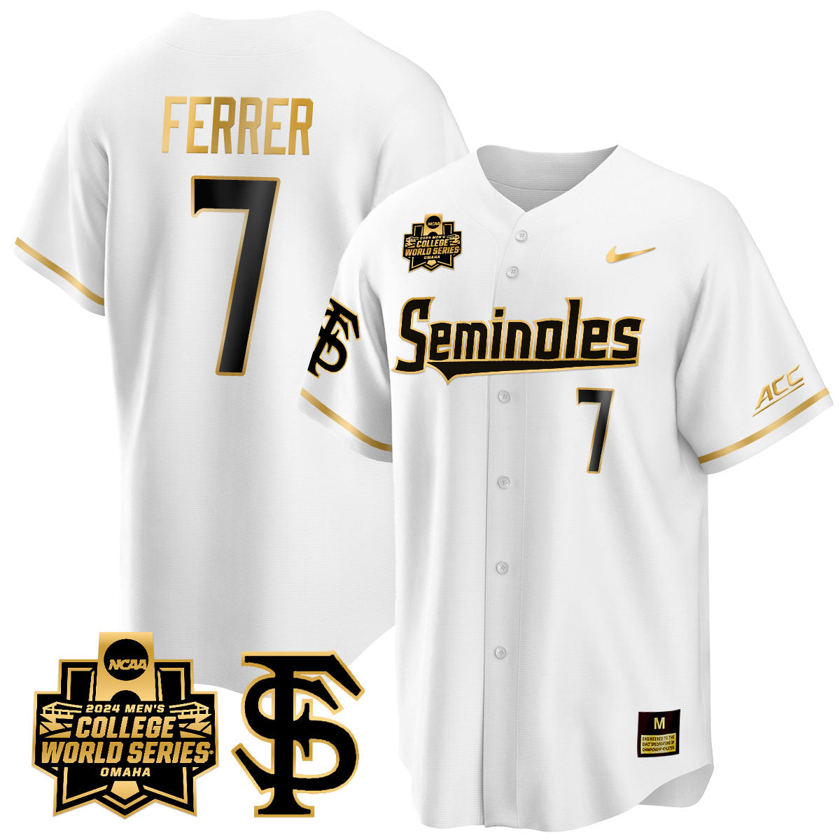 FSU 2024 College World Series Vapor Premier Limited Jersey V1 - All Stitched