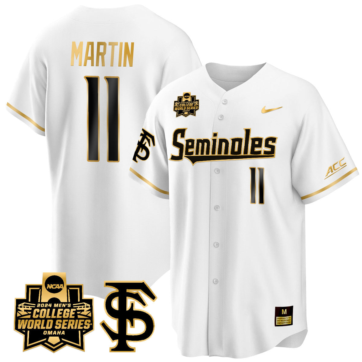 Men's Florida State Seminoles 2024 College World Series Vapor Premier Limited Jersey V1 - All Stitched