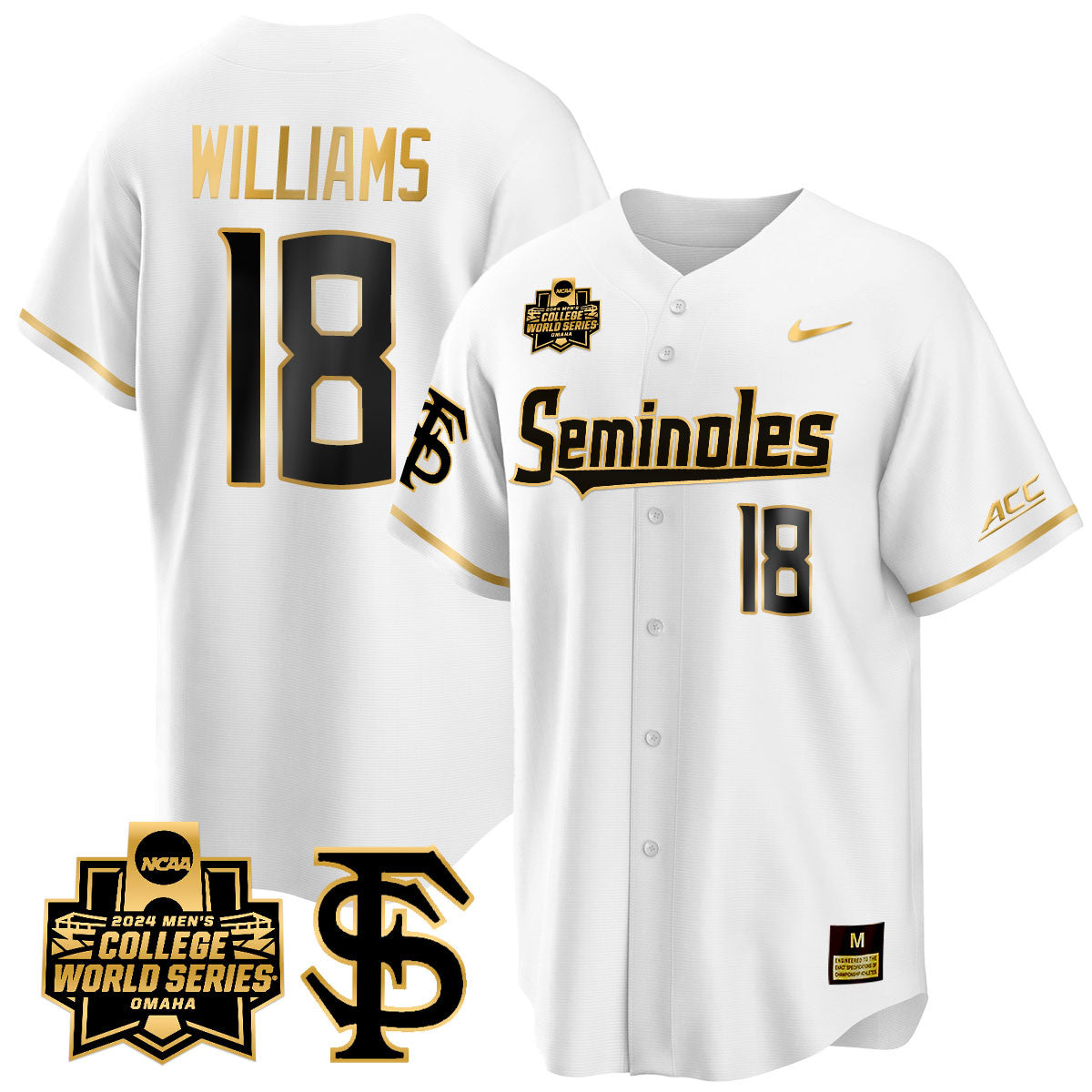 FSU 2024 College World Series Vapor Premier Limited Jersey V1 - All Stitched