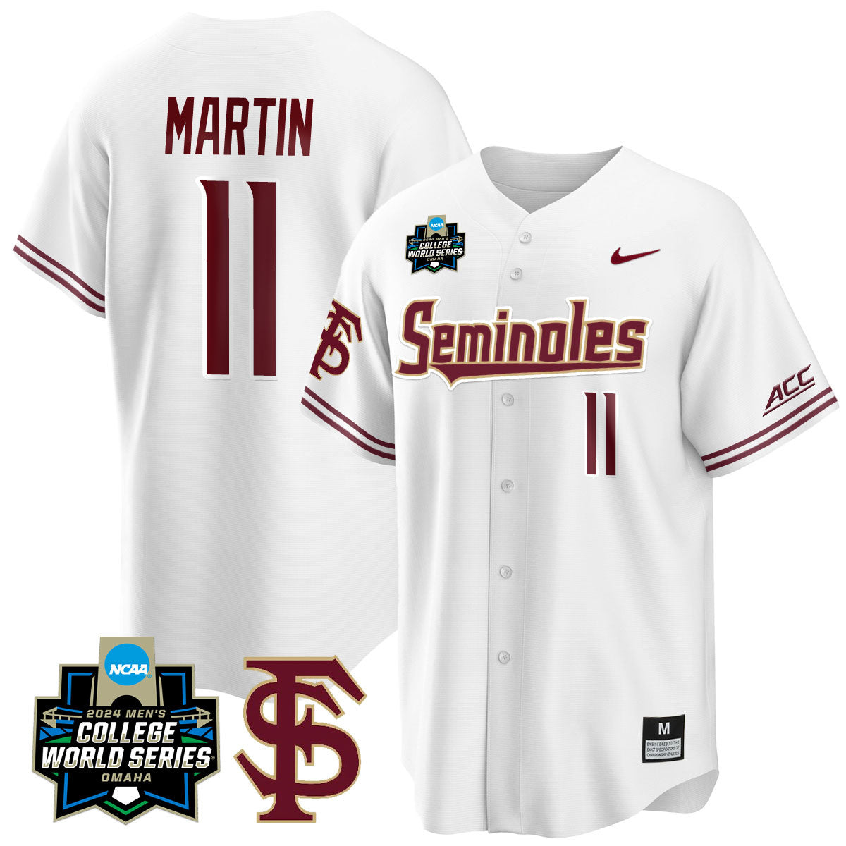 Men's Florida State Seminoles 2024 College World Series Vapor Premier Limited Jersey V1 - All Stitched