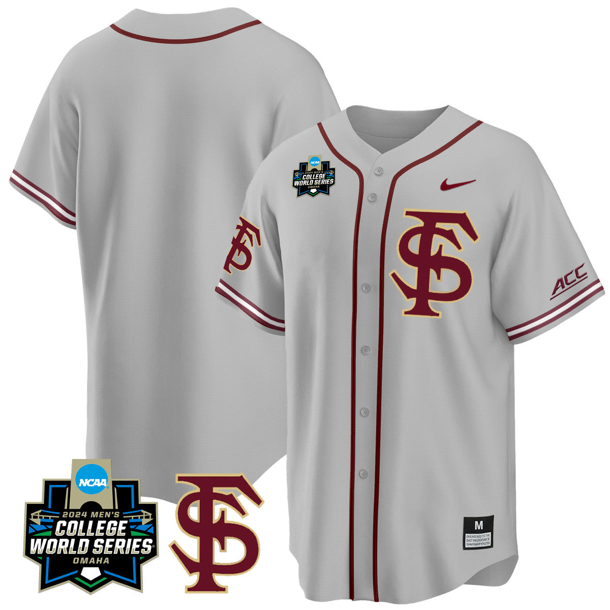 Men's Florida State Seminoles 2024 College World Series Vapor Premier Limited Jersey V1 - All Stitched