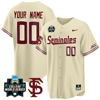 Custom FSU 2024 College World Series Vapor Limited Jersey V1 - All Stitched