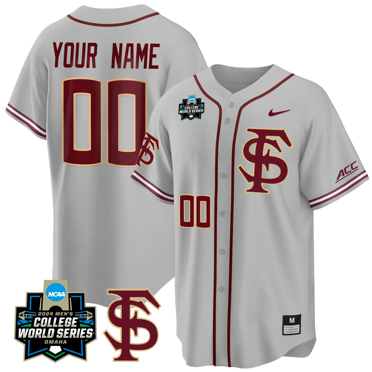 Custom Florida State Seminoles 2024 College World Series Vapor Premier Limited Jersey V1 - All Stitched