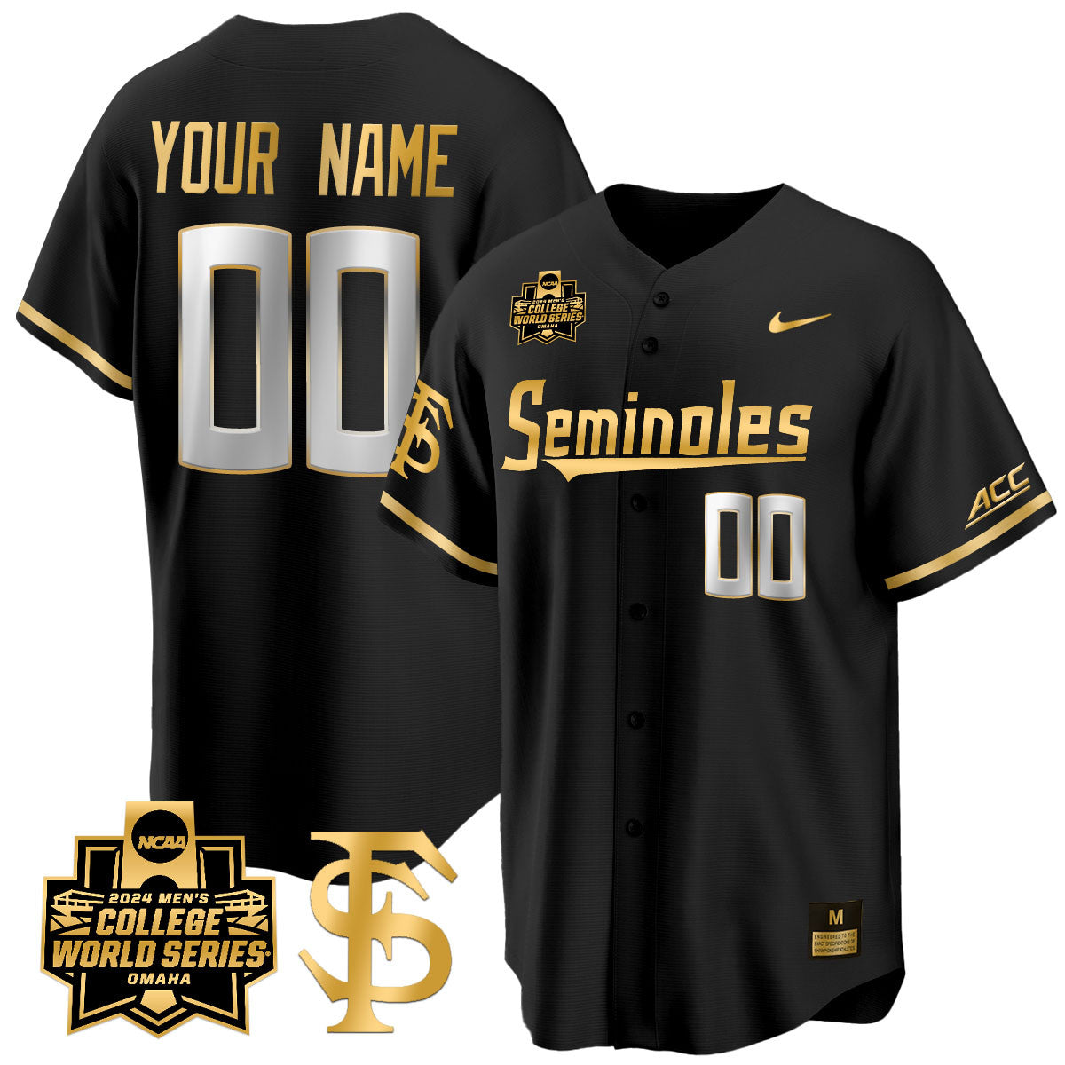 Custom FSU 2024 College World Series Vapor Limited Jersey V1 - All Stitched