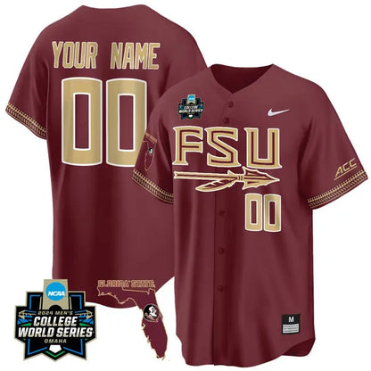 Custom FSU 2024 College World Series Vapor Limited Jersey V1 - All Stitched