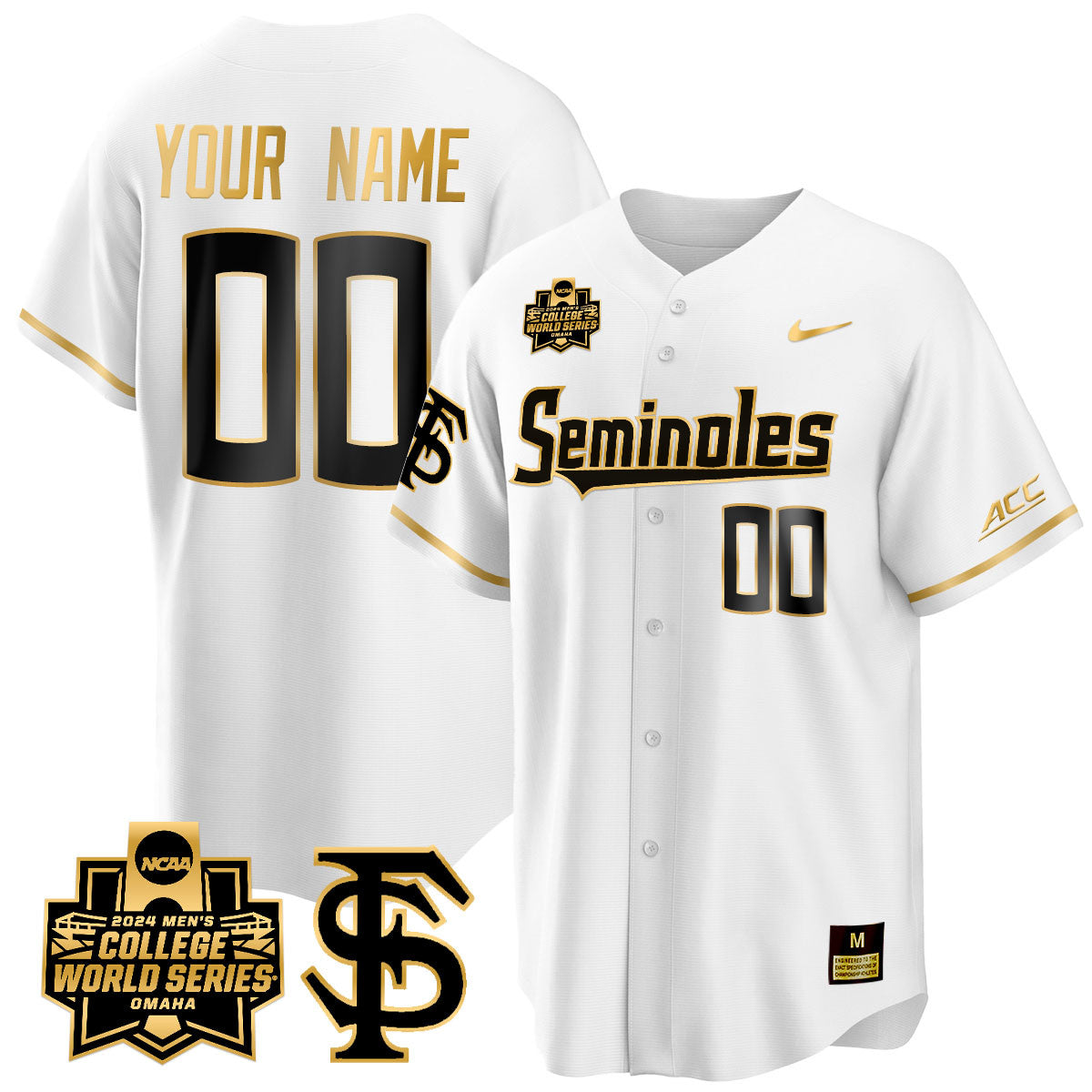 Custom FSU 2024 College World Series Vapor Limited Jersey V1 - All Stitched