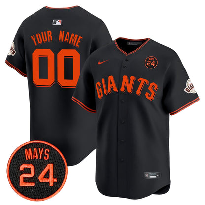 San Francisco Giants 2024 Willie Mays Patch Vapor Premier Limited Custom Jersey V3 - All Stitched