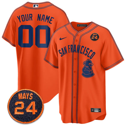 Men's San Francisco Giants 2024 Vapor Premier Limited Jersey N1 - #24 Willie Mays Patch
