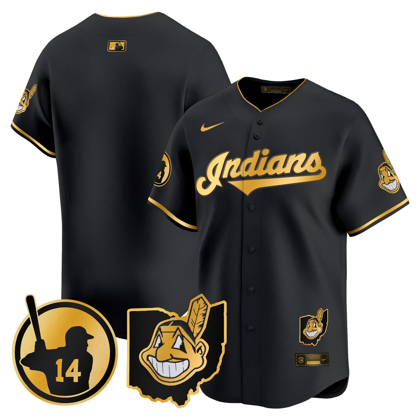 Cleveland Indians Larry Doby Patch Vapor Premier Limited Jersey - All Stitched