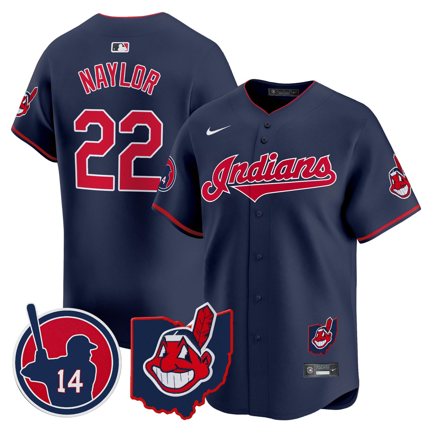 Cleveland Indians Larry Doby Patch Vapor Premier Limited Jersey - All Stitched