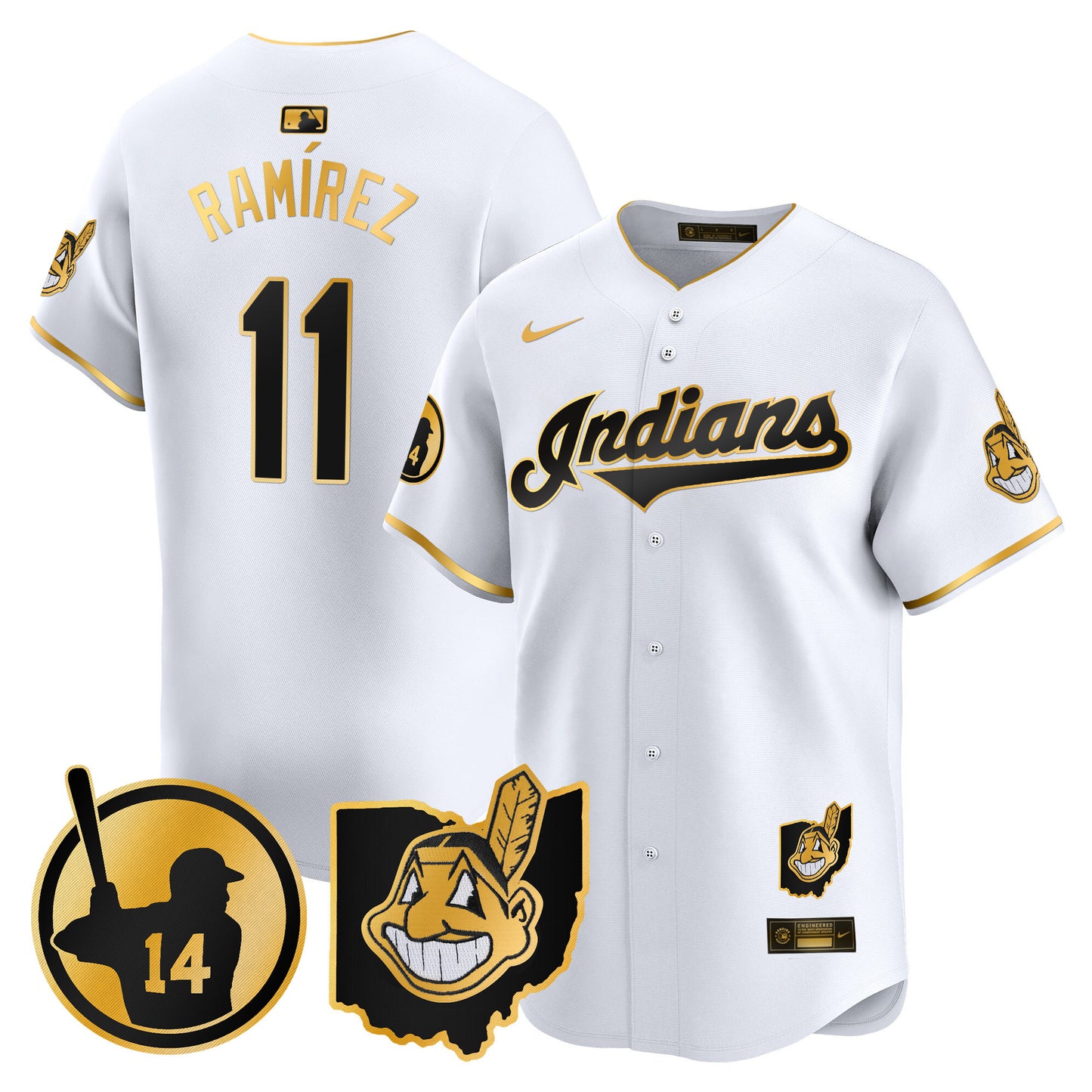 Cleveland Indians Larry Doby Patch Vapor Premier Limited Jersey - All Stitched