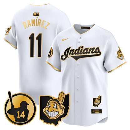 Cleveland Indians Larry Doby Patch Vapor Premier Limited Jersey - All Stitched
