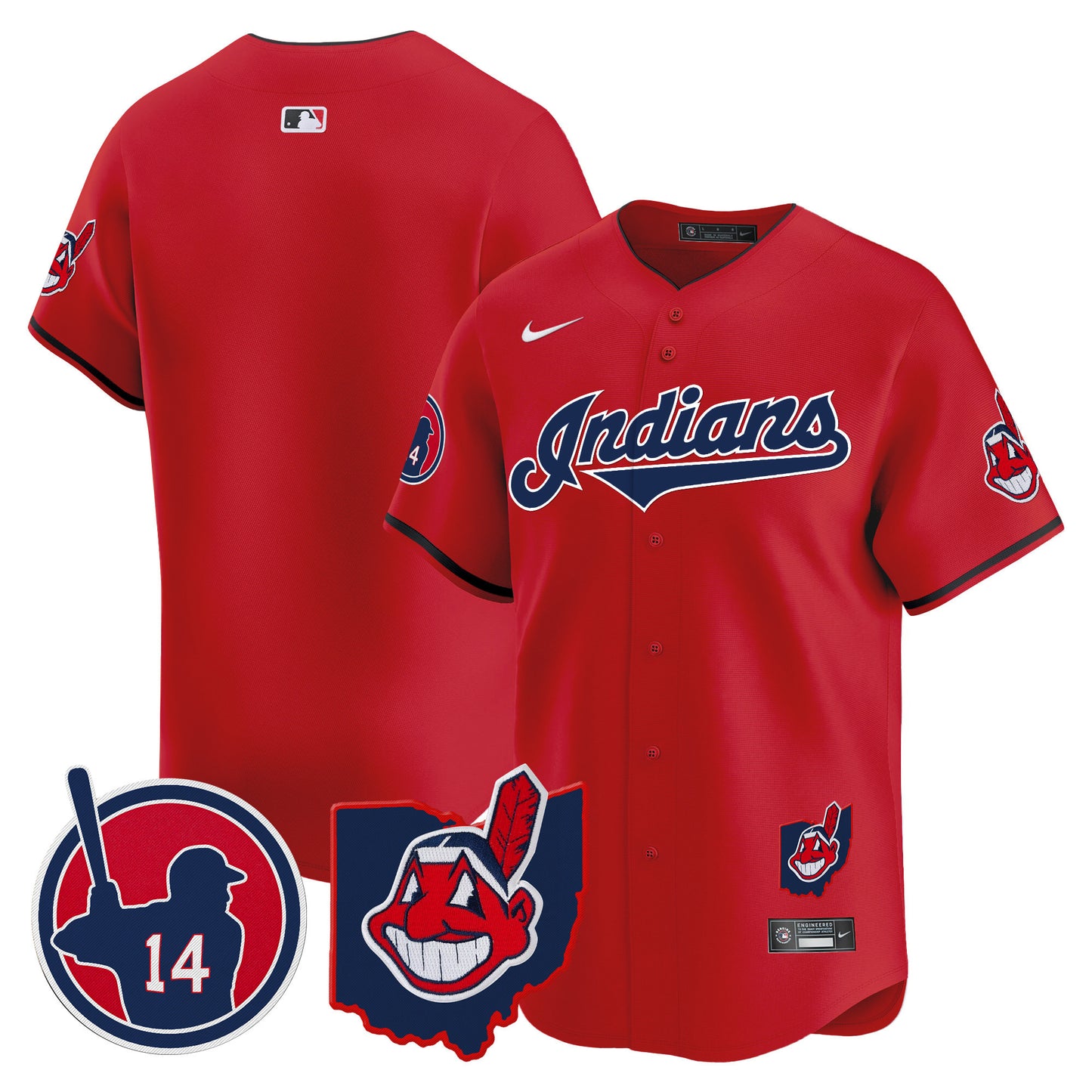 Cleveland Indians Larry Doby Patch Vapor Premier Limited Jersey - All Stitched