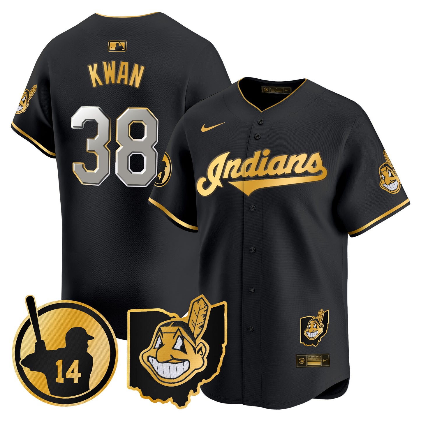 Cleveland Indians Larry Doby Patch Vapor Premier Limited Jersey - All Stitched